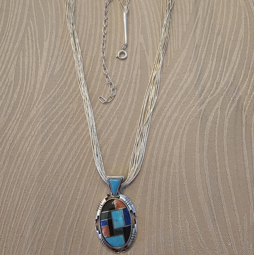 Carolyn Pollack Silver Multicolor Pendant Necklace